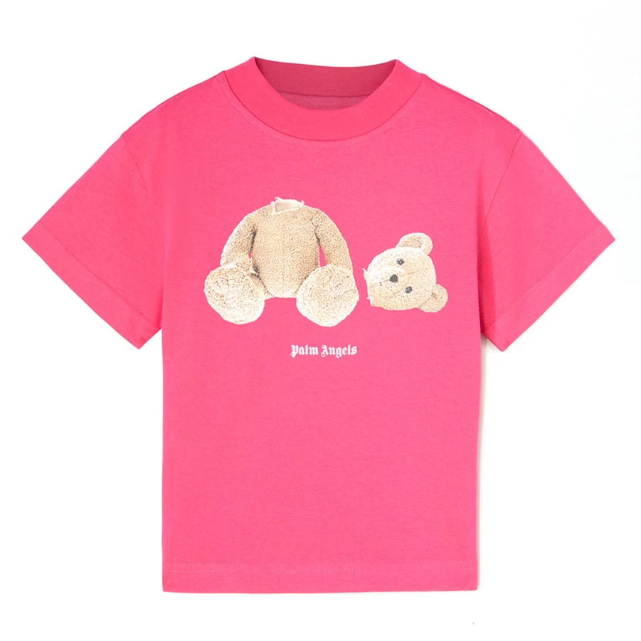 KIDS21 Fuchsia Palm Angels Bear Short Sleeve T-Shirt for Kids