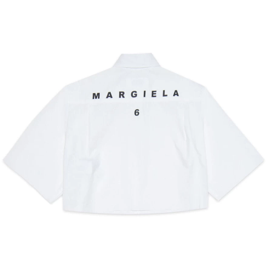 "KIDS21 White Cropped Logo T-Shirt for Kids"