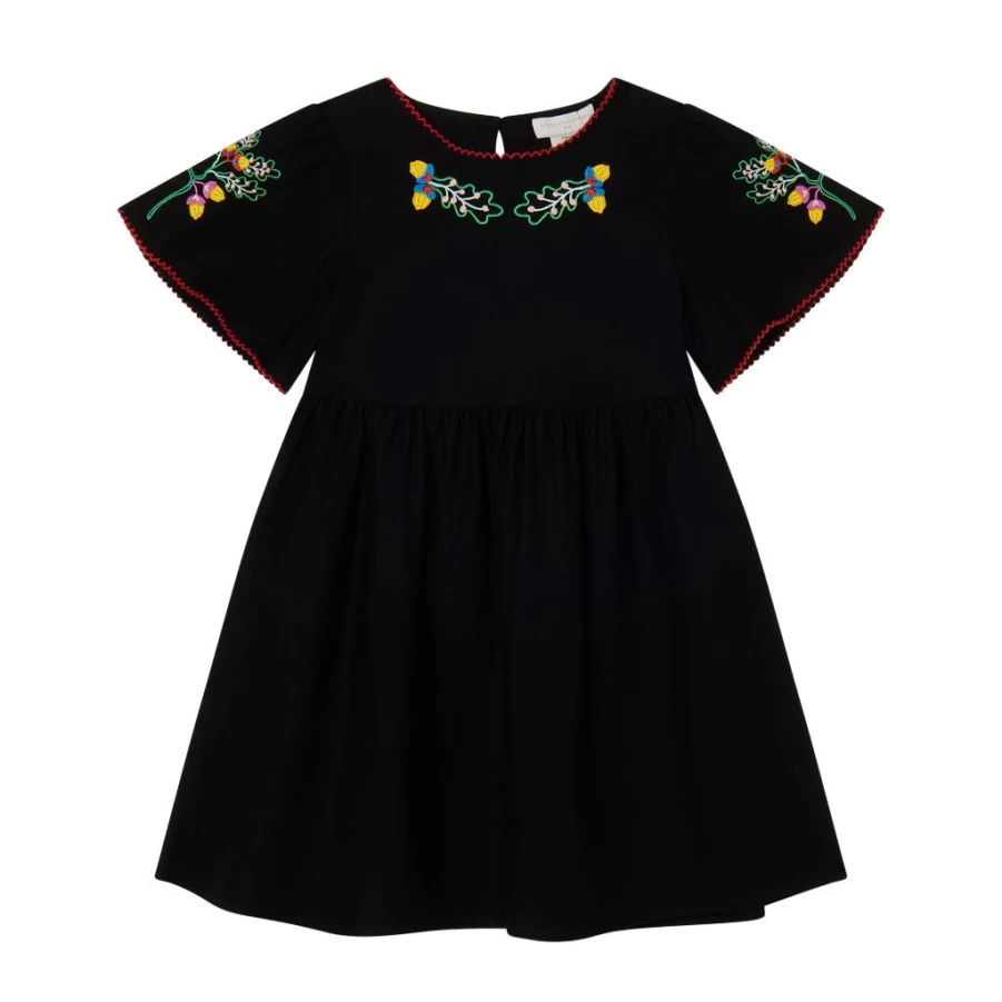 KIDS21 Grey Floral Denim Dress for Kids