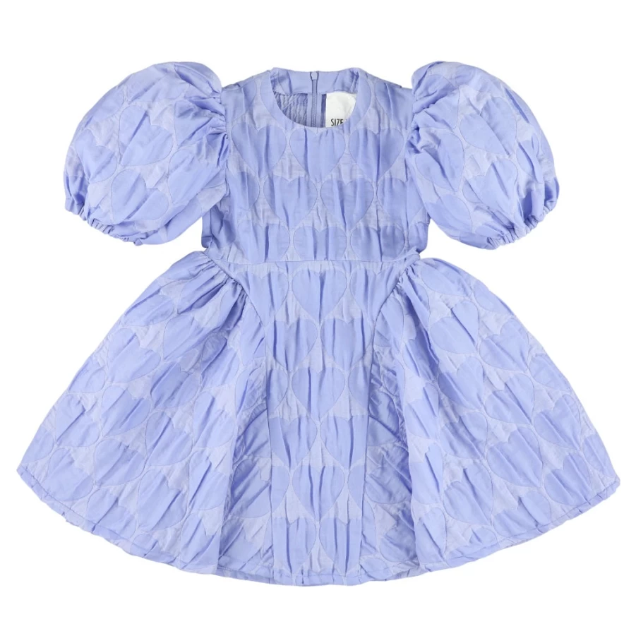 "KIDS21 Blue Puffy Sleeve Dress for Kids - Elegant Ruffle Detail Party Dress"