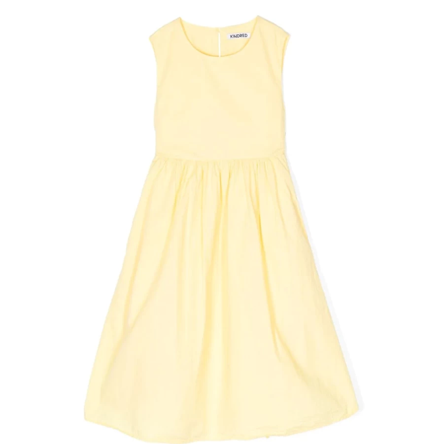 KIDS21 Yellow Bow-Detail Sleeveless Dress for Kids - Elegant Summer Girls' Dress