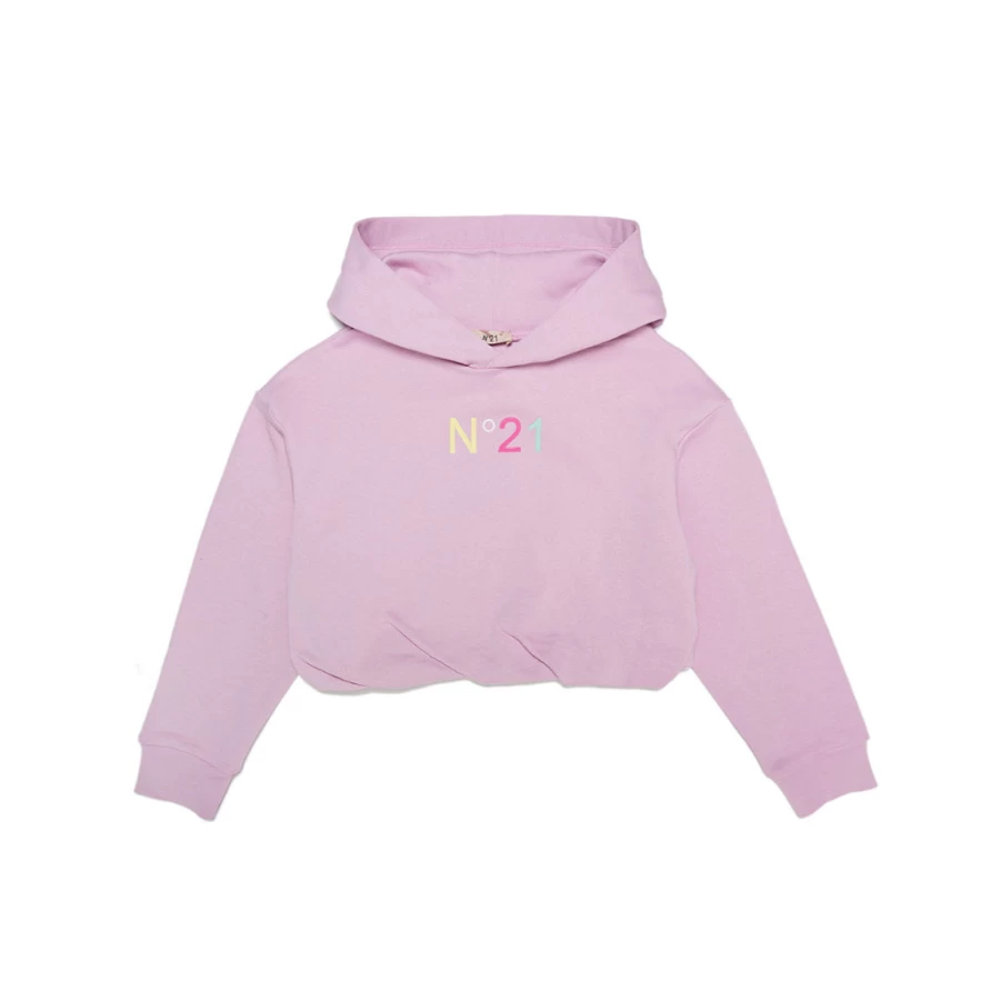 "KIDS21 Pink Crop Sweatshirt for Kids - Trendy Comfort Fit"
