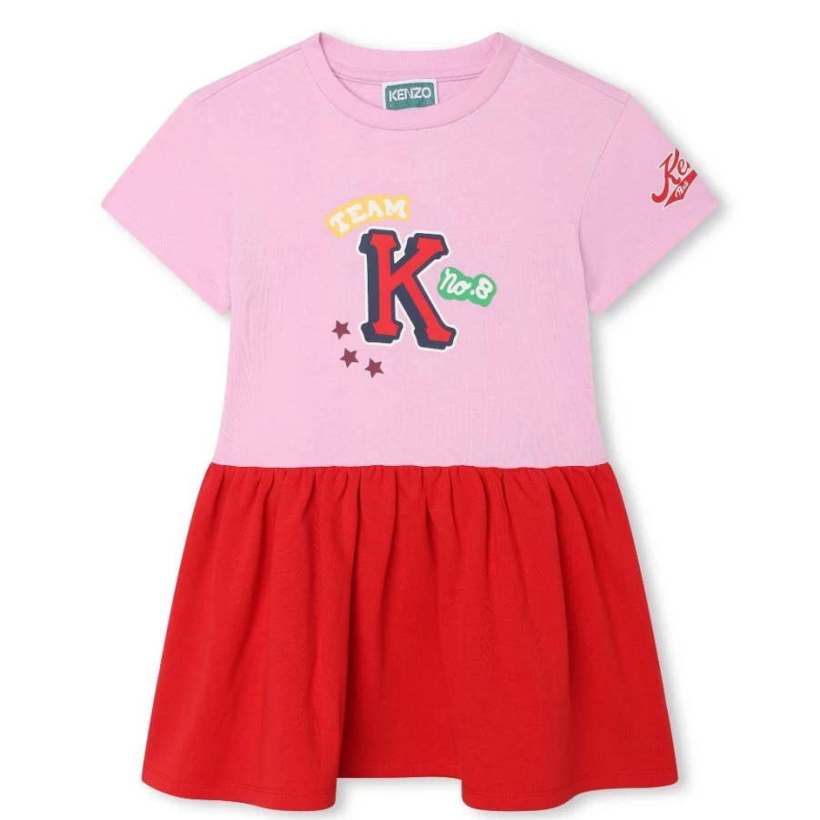 KIDS21 Pink Visual Logo Dress for Kids - New K Design Fashion Dress