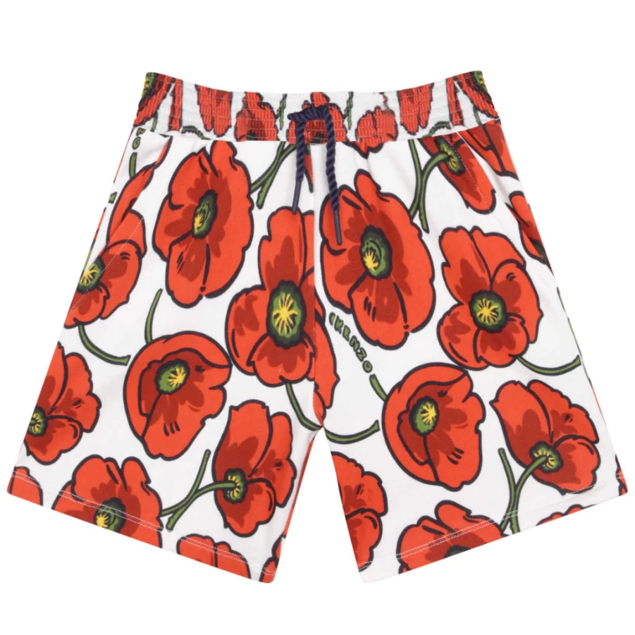 KIDS21 Poppy Multi-Colored Fleece Shorts for Kids - All-Over Print Comfort Wear