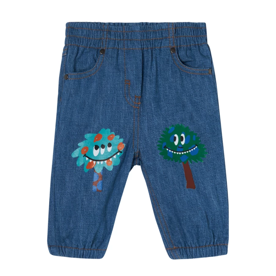 KIDS21 Blue Monsters Denim Trousers for Kids - Stylish Boys' Jeans with Fun Monster Designs