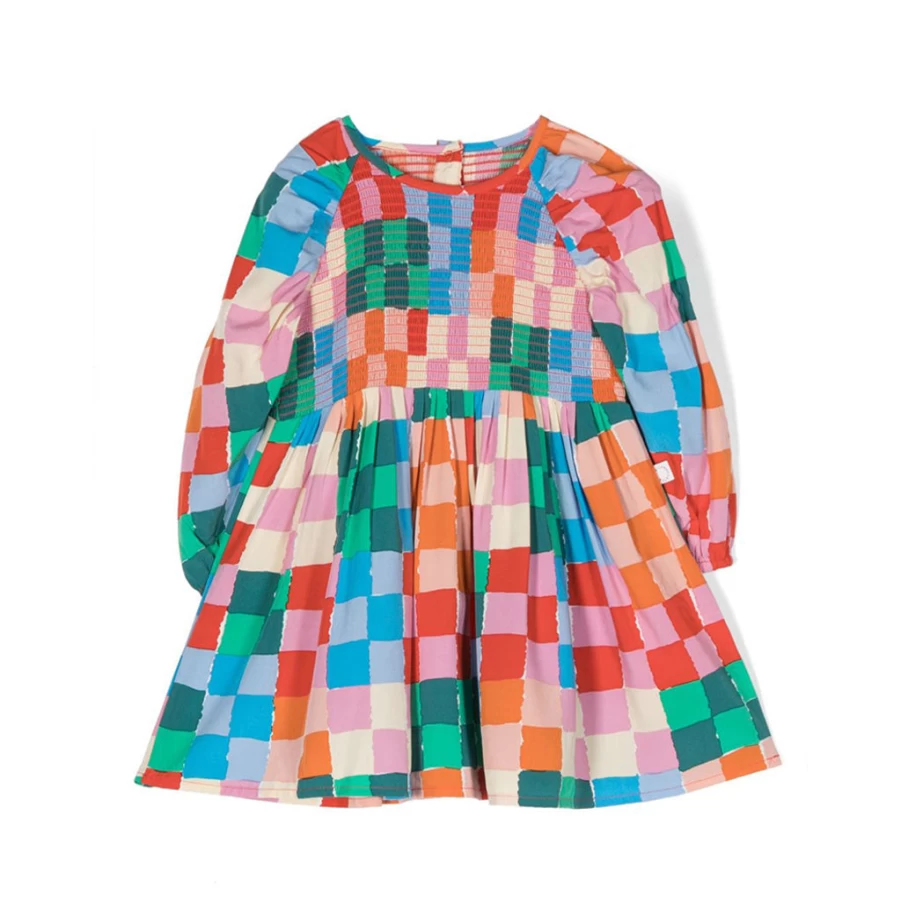 KIDS21 Multi-Colored Checkered Dress for Kids - Vibrant Plaid Pattern Children's Dress