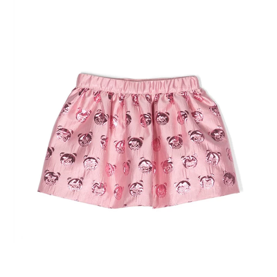 "KIDS21 Pink Toy Bear Skirt for Girls - Cute Plush Teddy Bear Design Kids Skirt"
