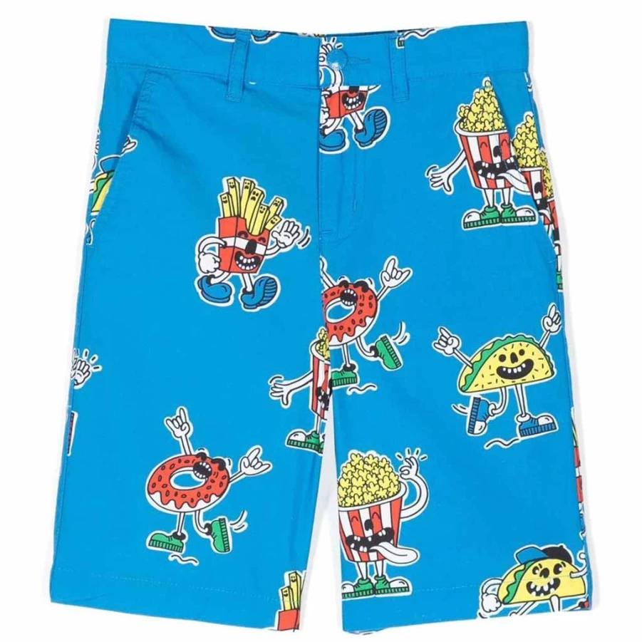 KIDS21 Blue Kids' Food Print Shorts - Fun & Comfortable Summer Shorts for Boys & Girls