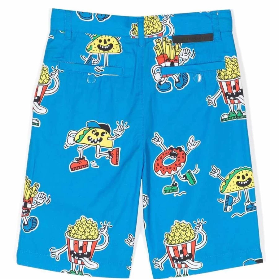 KIDS21 Blue Kids' Food Print Shorts - Fun & Comfortable Summer Shorts for Boys & Girls