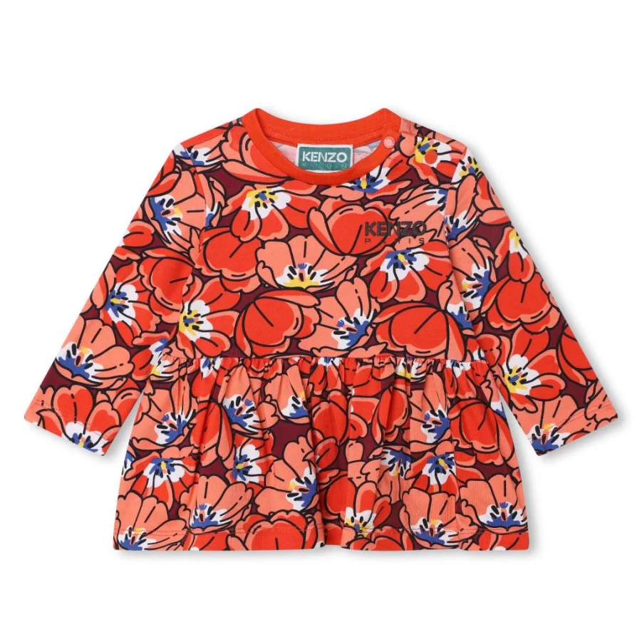 KIDS21 Peach Floral Long Sleeve T-Shirt for Women - Ikebana Print Casual Top