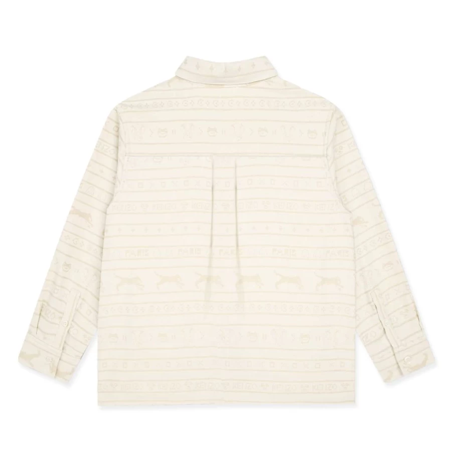 KIDS21 Ivory Multico Jacquard Long Sleeve Shirt for Kids