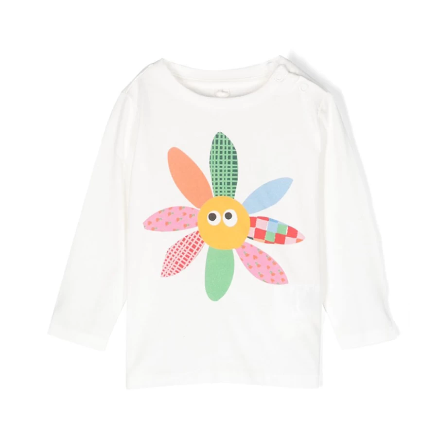 "KIDS21 Ivory Floral Print T-Shirt for Kids - Soft Cotton Flower Design Tee"