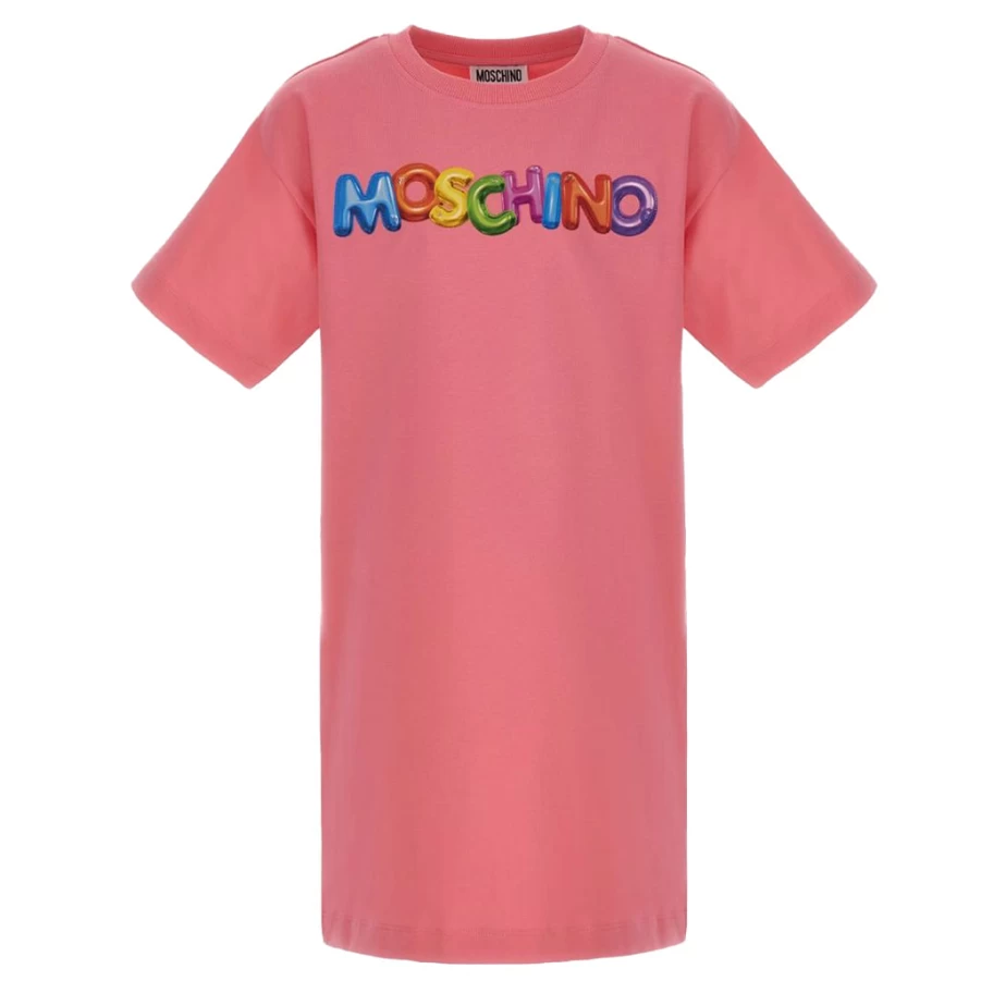 KIDS21 Fuchsia Logo Print T-Shirt Dress for Girls - Stylish Casual Wear
