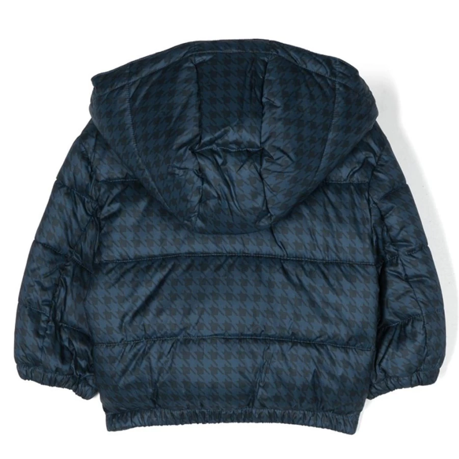 "Navy Houndstooth Padded Jacket for Kids by KIDS21 – Warm Winter Coat"