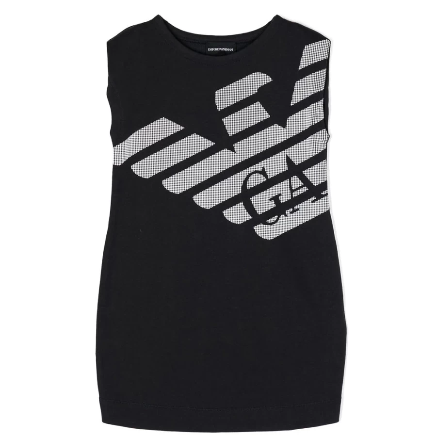 KIDS21 Navy Blue Logo Print Dress for Kids
