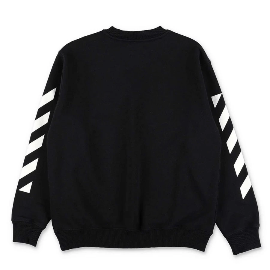 KIDS21 Black Off Stamp Crewneck Sweatshirt for Kids - Stylish & Comfortable Pullover