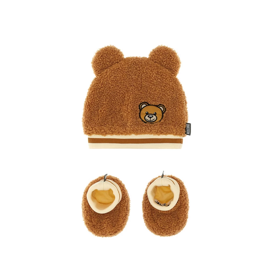 "KIDS21 Brown Baby Hat & Booties Set - Soft & Cozy Winter Accessories"