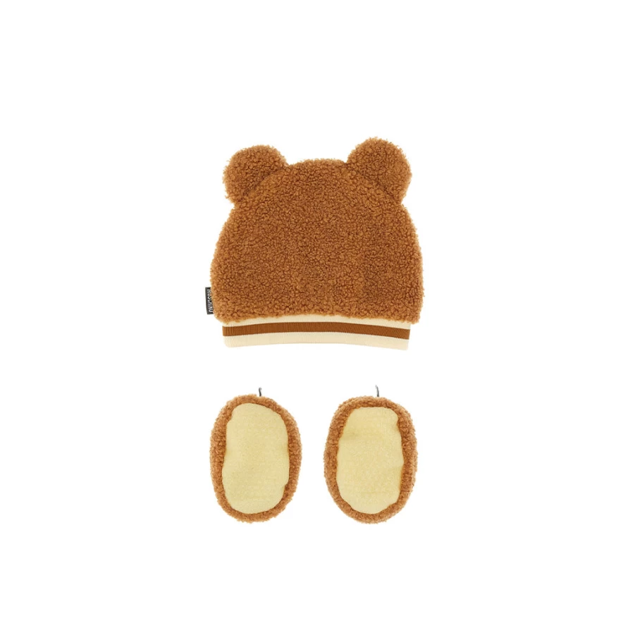 "KIDS21 Brown Baby Hat & Booties Set - Soft & Cozy Winter Accessories"
