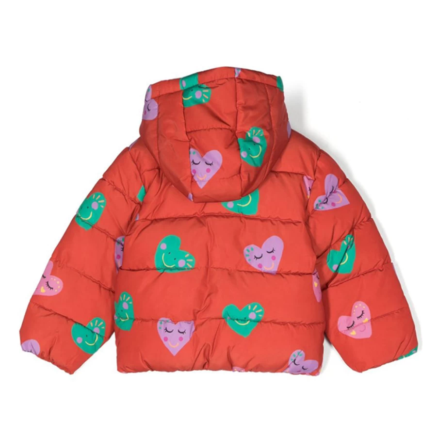 KIDS21 Red Smiling Hearts Puffer Jacket for Kids - Warm Winter Coat