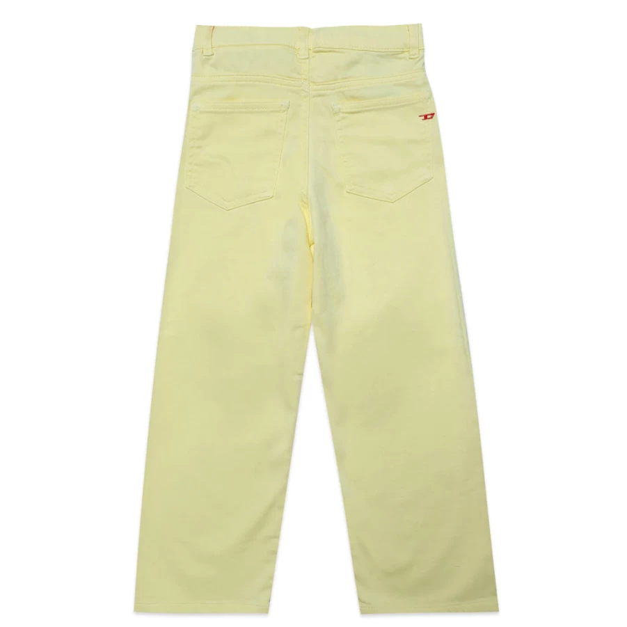 "KIDS21 Women's Wide-Leg Yellow Jeans - High Waist Comfort Denim Pants"