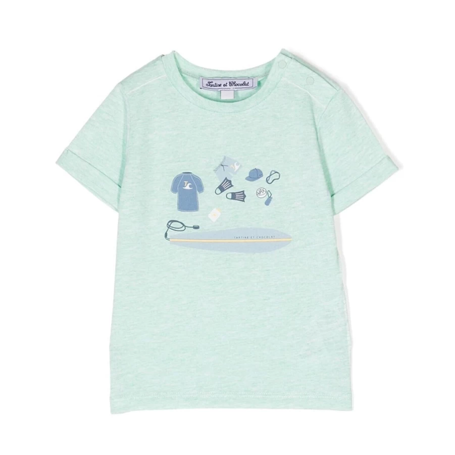 KIDS21 Green Printed Graphic T-Shirt for Kids - Soft Cotton Tee with Fun Designs