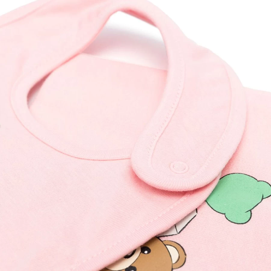 Pink Baby Hat & Bib Gift Set for Newborns by KIDS21 - Soft & Adorable 2-Piece
