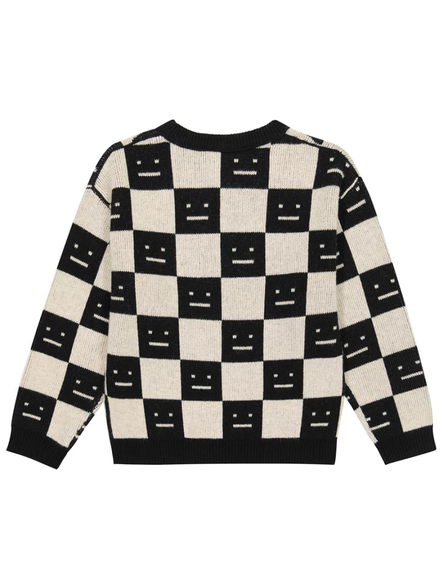 KIDS21 Black Mini Nimah Checkerboard Sweater for Kids
