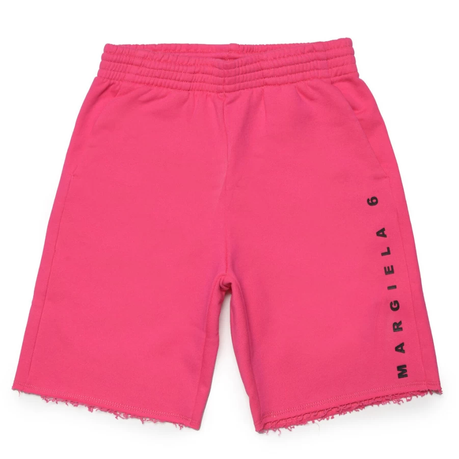 KIDS21 Fuchsia Logo Sweat Shorts for Kids - Comfortable Cotton Blend Athletic Shorts with Embroidered Design
