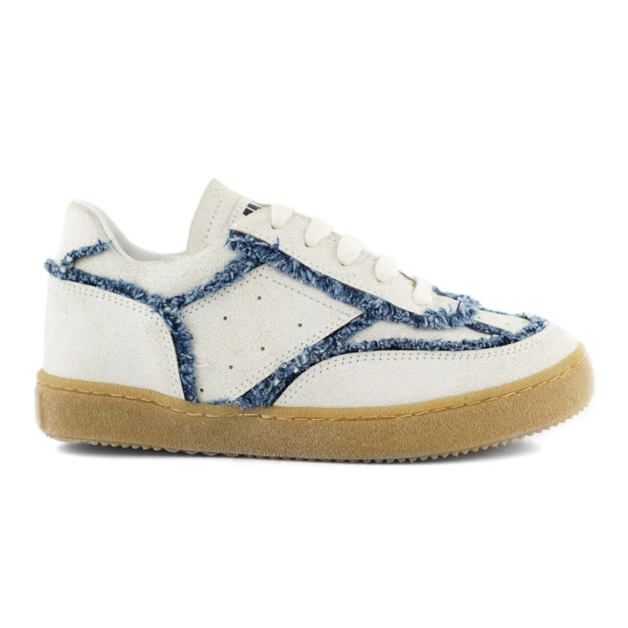KIDS21 White Denim Trim Sneakers for Kids - Stylish Casual Trainers