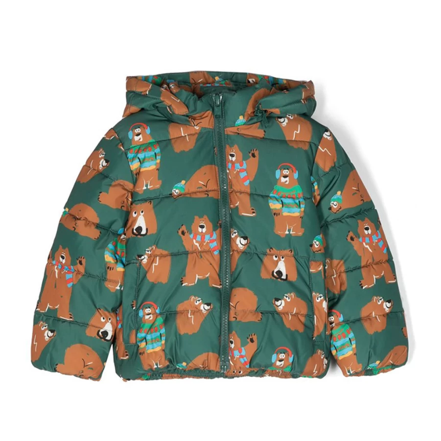 "KIDS21 Multi-Colored Winter Bears Puffer Jacket for Kids – Warm & Stylish"
