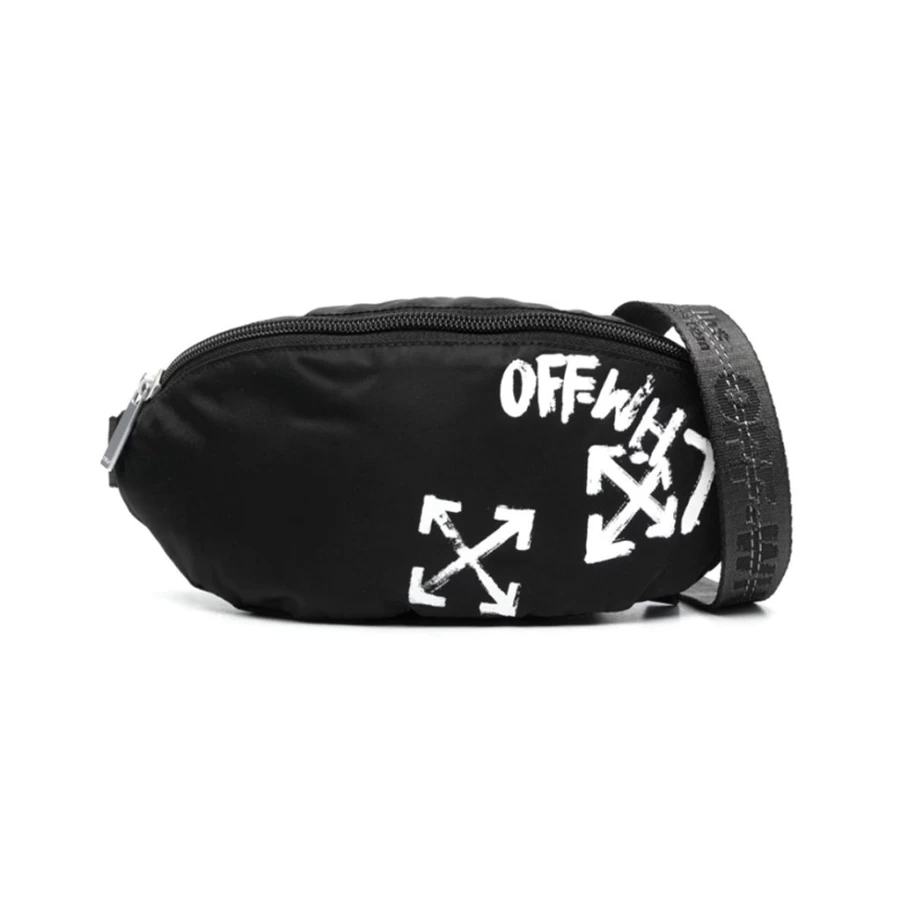 KIDS21 Black Paint Script Belt Bag - Stylish & Functional Waist Pack for Everyday Use