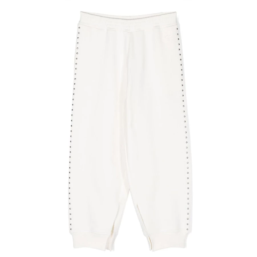 "KIDS21 White Studded Sweatpants for Kids | Stylish Rhinestone Joggers"