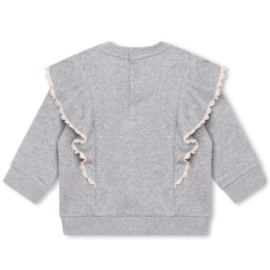 KIDS21 Grey Ruffles Sweatshirt for Kids - Soft & Stylish Pullover