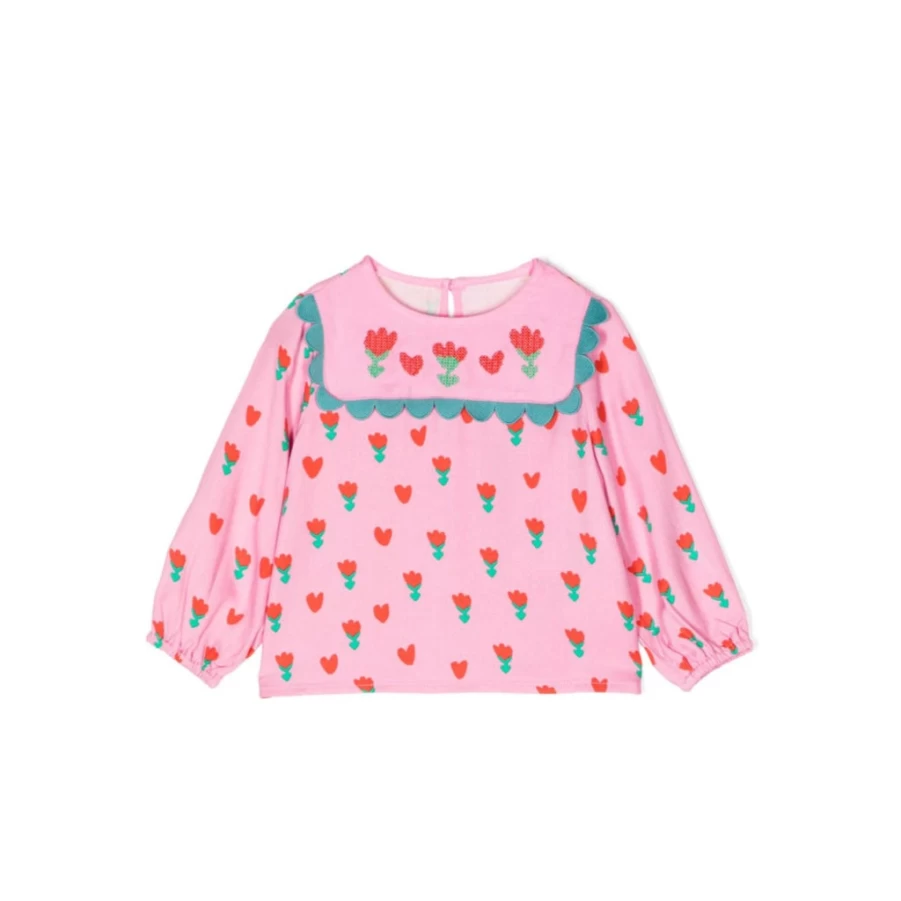 KIDS21 Multi-Colored Hearts Tulips Top for Kids - Stylish Floral Print T-Shirt