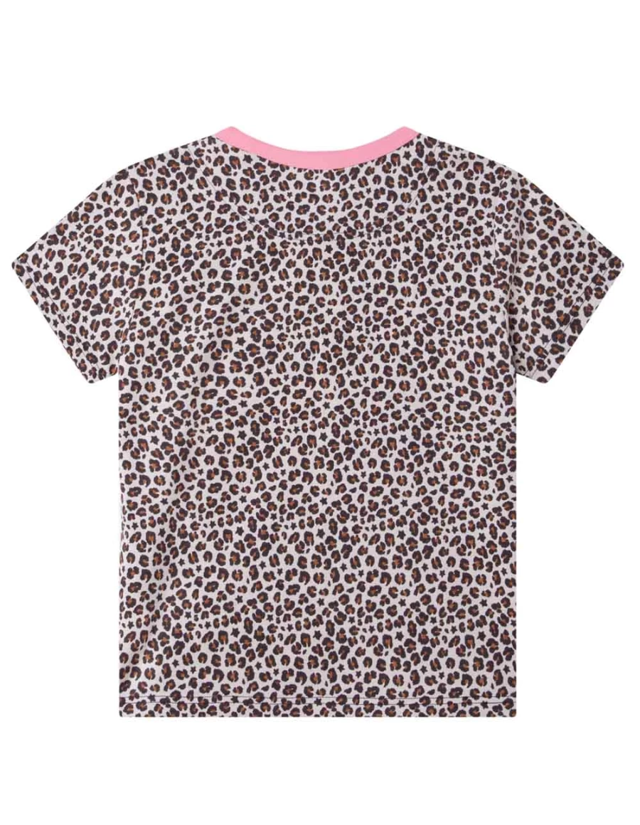 "KIDS21 Multi-Colored Cheetah Print Logo T-Shirt for Kids"