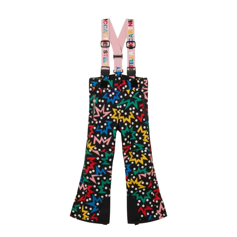 KIDS21 Multi-Colored Scribbles Snow Trousers for Kids - Waterproof Winter Pants