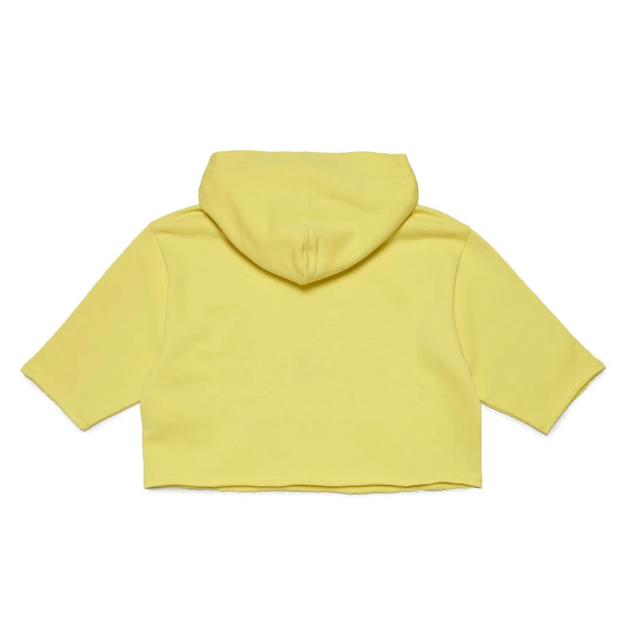 KIDS21 Yellow Logo Cropped Hoodie for Kids - Stylish & Comfortable Pullover