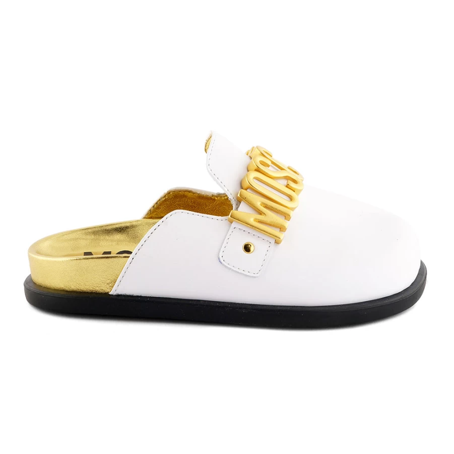 KIDS21 White Leather Mules for Women - Soft Covered Top Slide Shoes