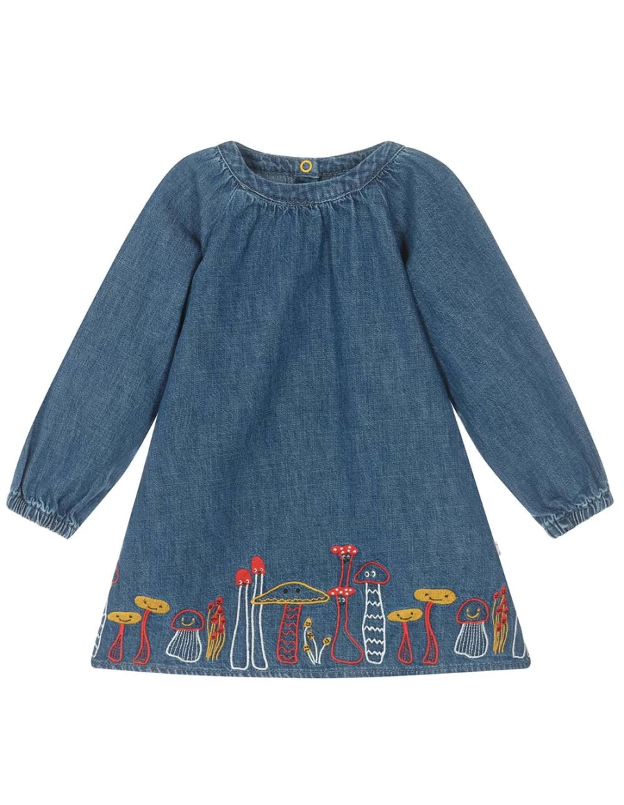 "KIDS21 Blue Light Denim Dress for Kids – Stylish & Comfortable"