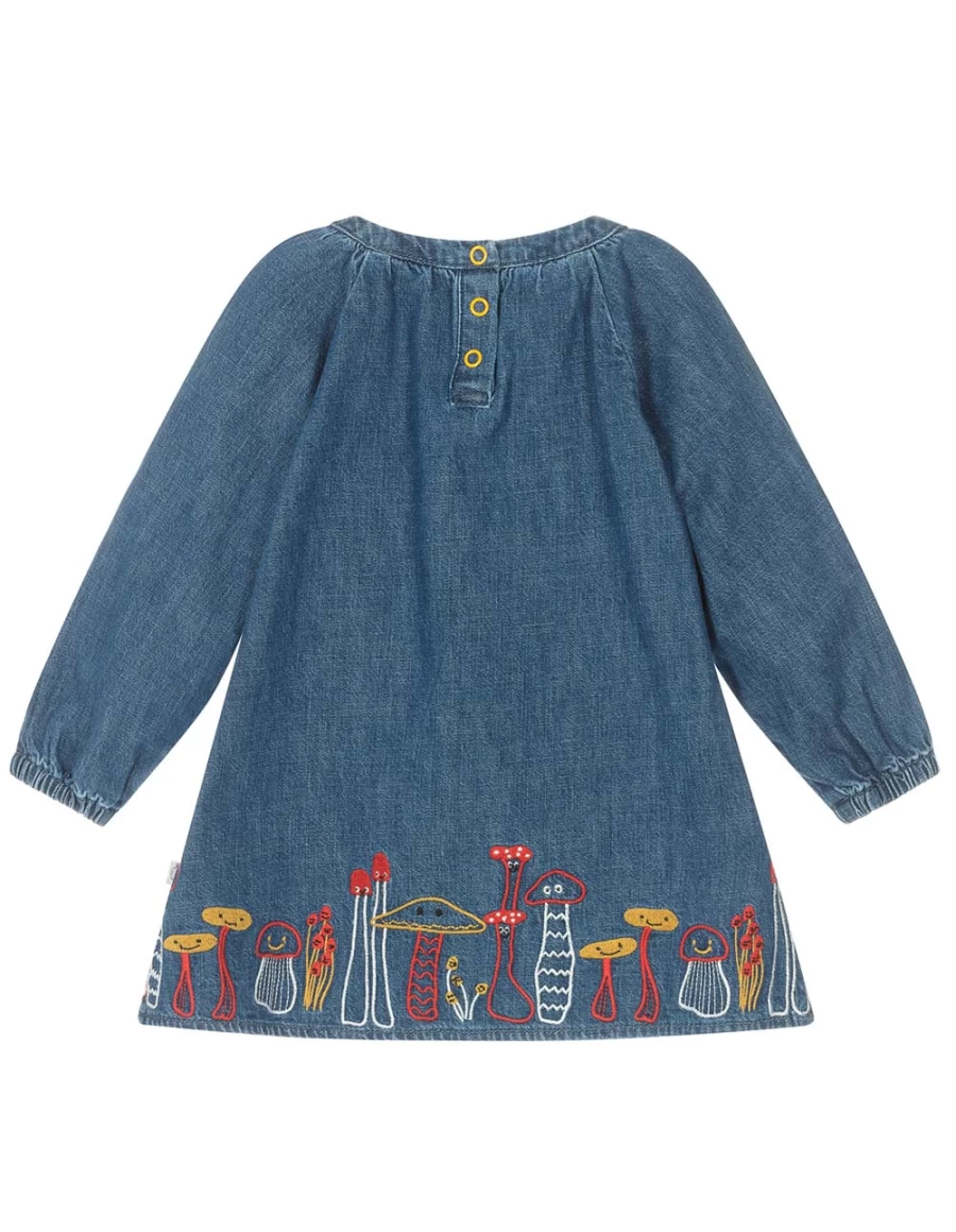 "KIDS21 Blue Light Denim Dress for Kids – Stylish & Comfortable"