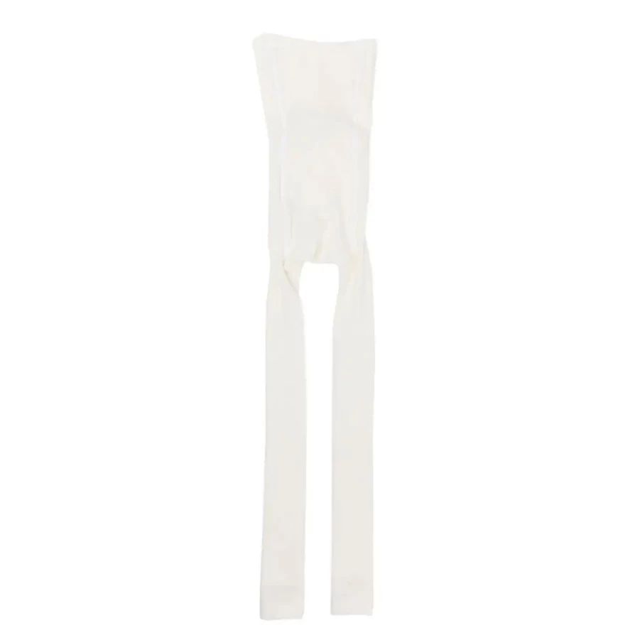 KIDS21 Women's Pointelle Knit Leggings in White - Soft Textured Stretch Pants