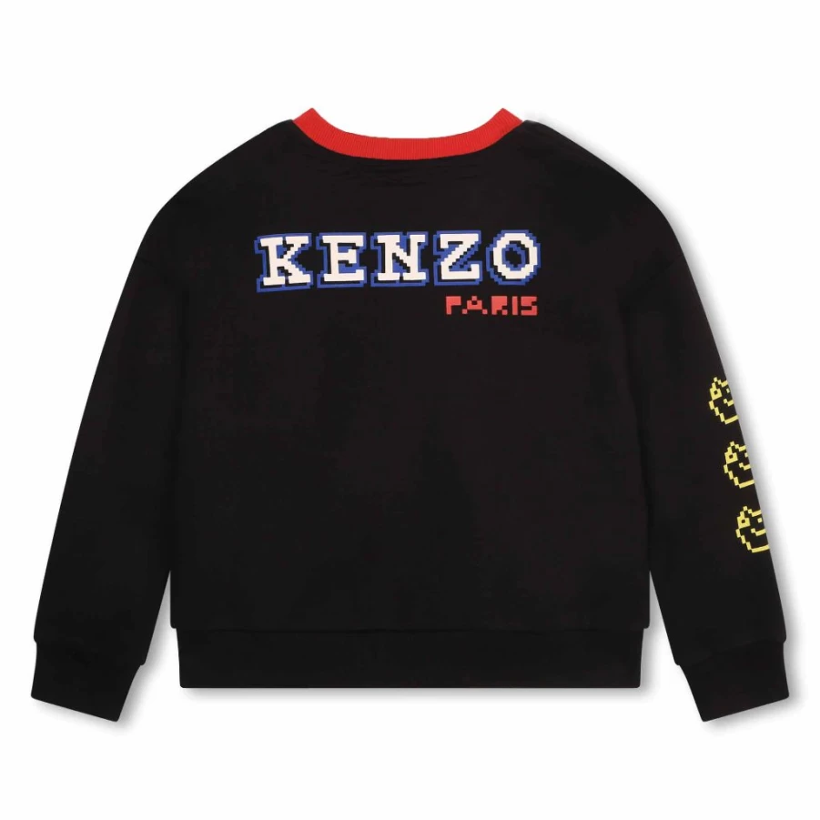 "KIDS21 Black Jungle Animals Graphic Typo Sweatshirt for Kids"