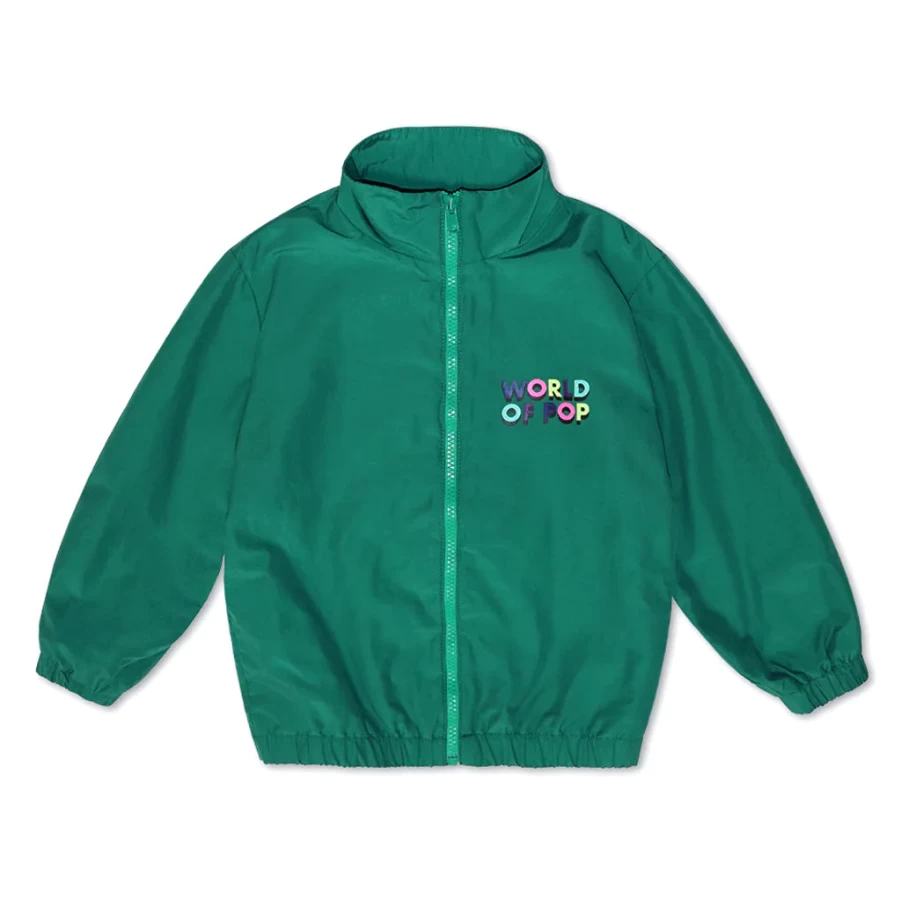 KIDS21 Green Track Jacket for Kids - Lightweight Athletic Running Jacket