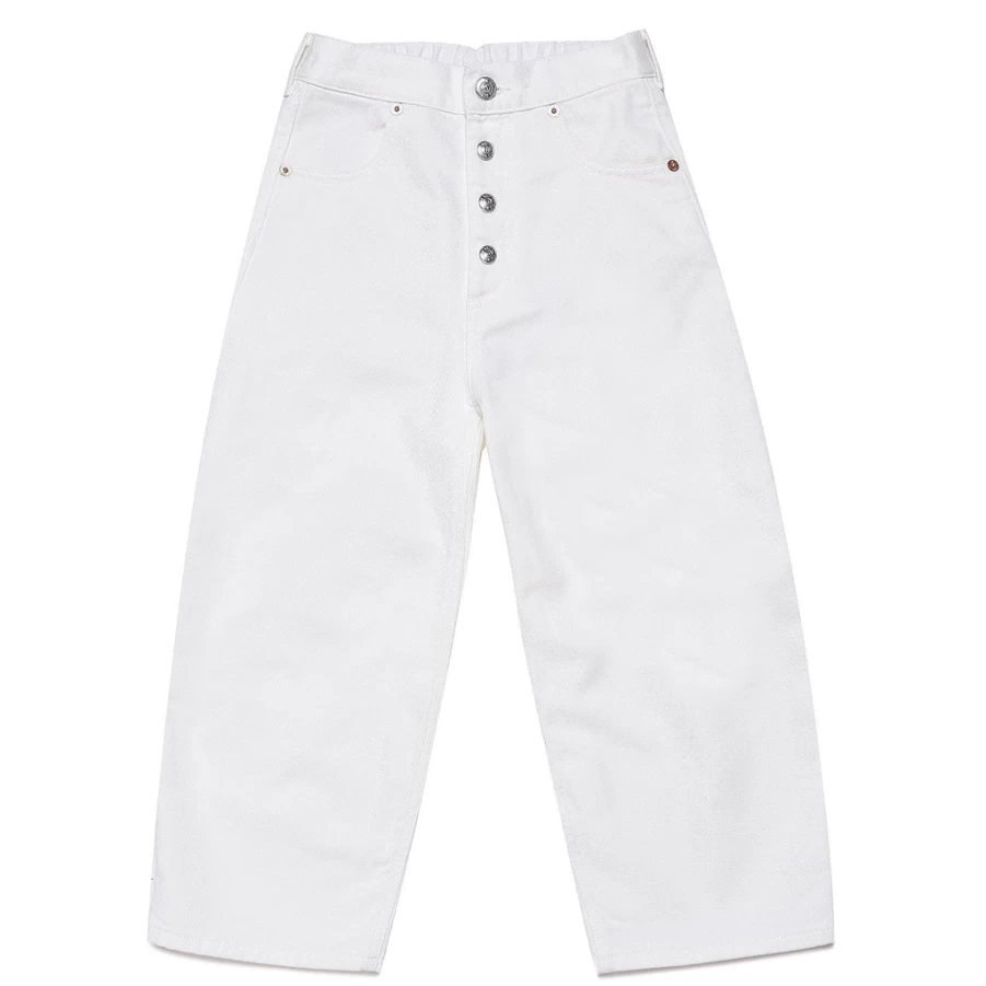 KIDS21 Ivory Wide Leg Jeans for Kids - Comfortable Stretch Denim Pants