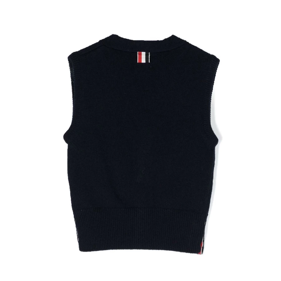 KIDS21 Navy Embroidered Patch Cardigan Vest for Kids - Stylish & Comfortable Knitwear