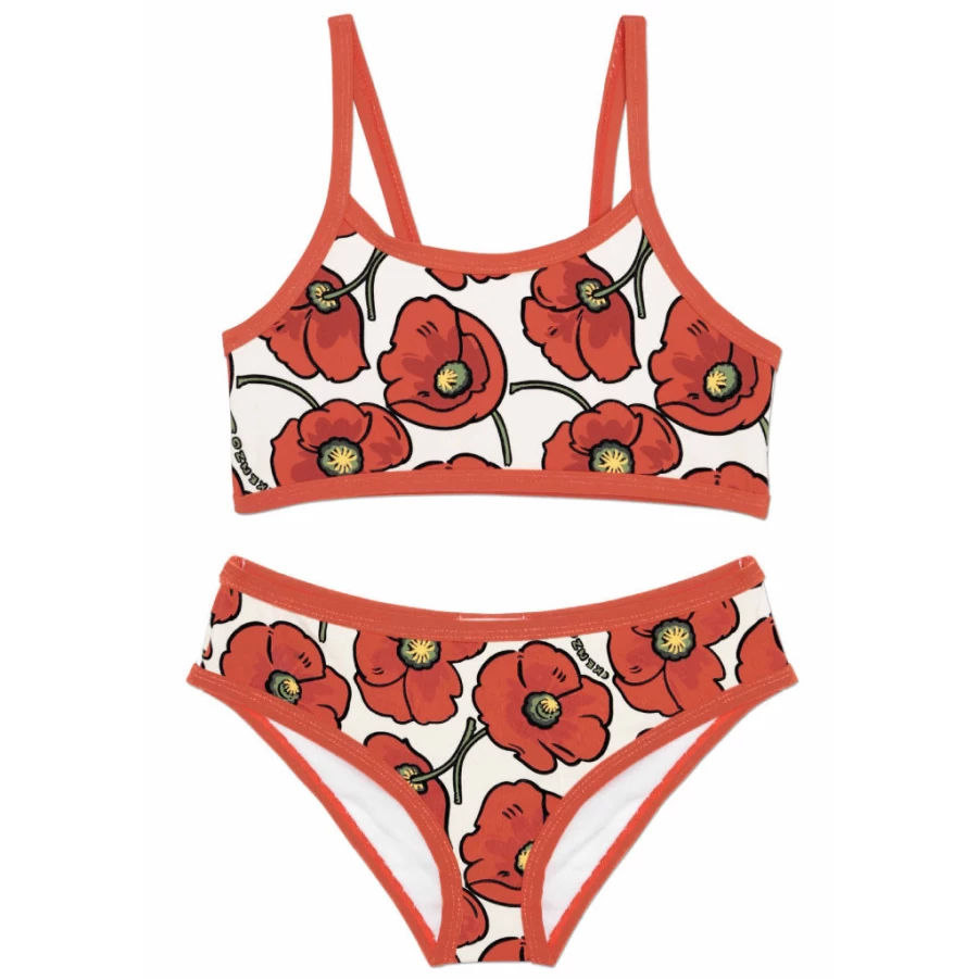 KIDS21 Multi-Colored Poppy All-Over Print Swimsuit for Kids