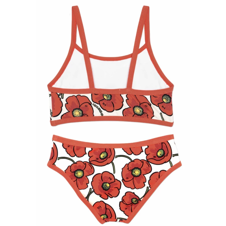 KIDS21 Multi-Colored Poppy All-Over Print Swimsuit for Kids