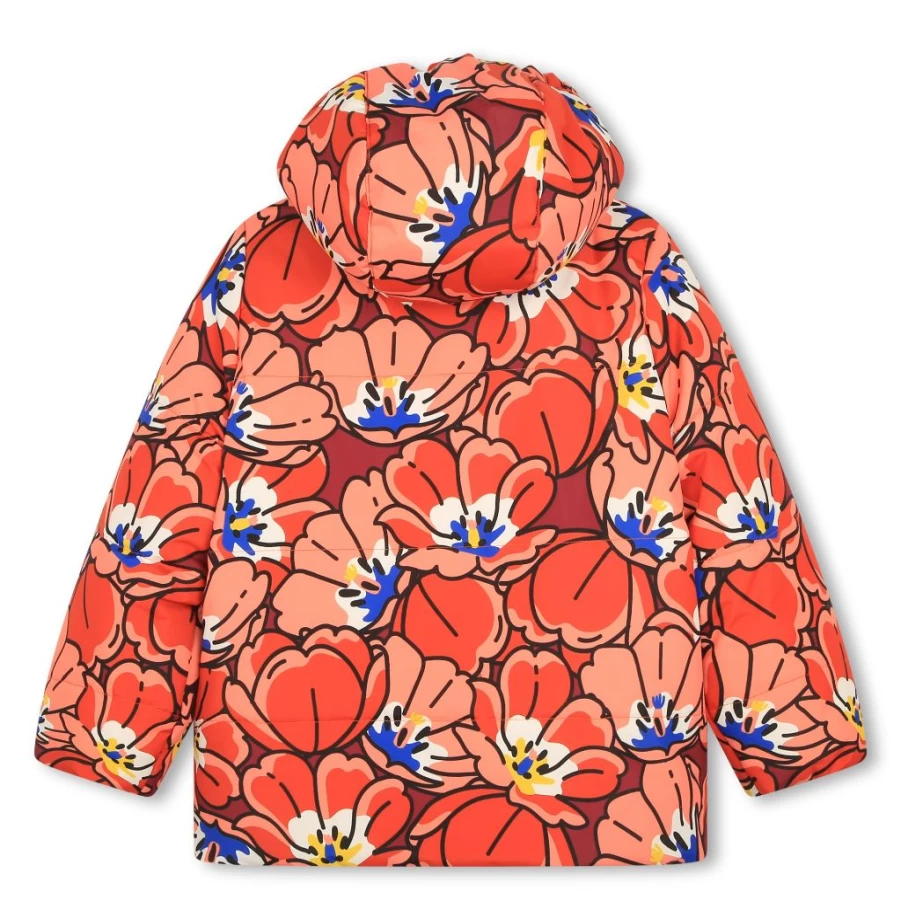 KIDS21 Peach Reversible Ikebana Puffer Jacket for Kids - Lightweight Warm Winter Coat