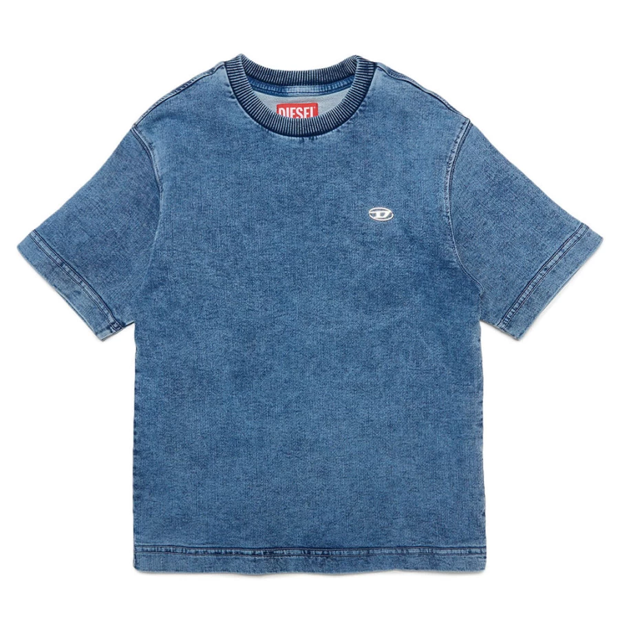 KIDS21 Indigo Stonewashed Cotton T-Shirt for Kids - Soft Washed Effect Tee