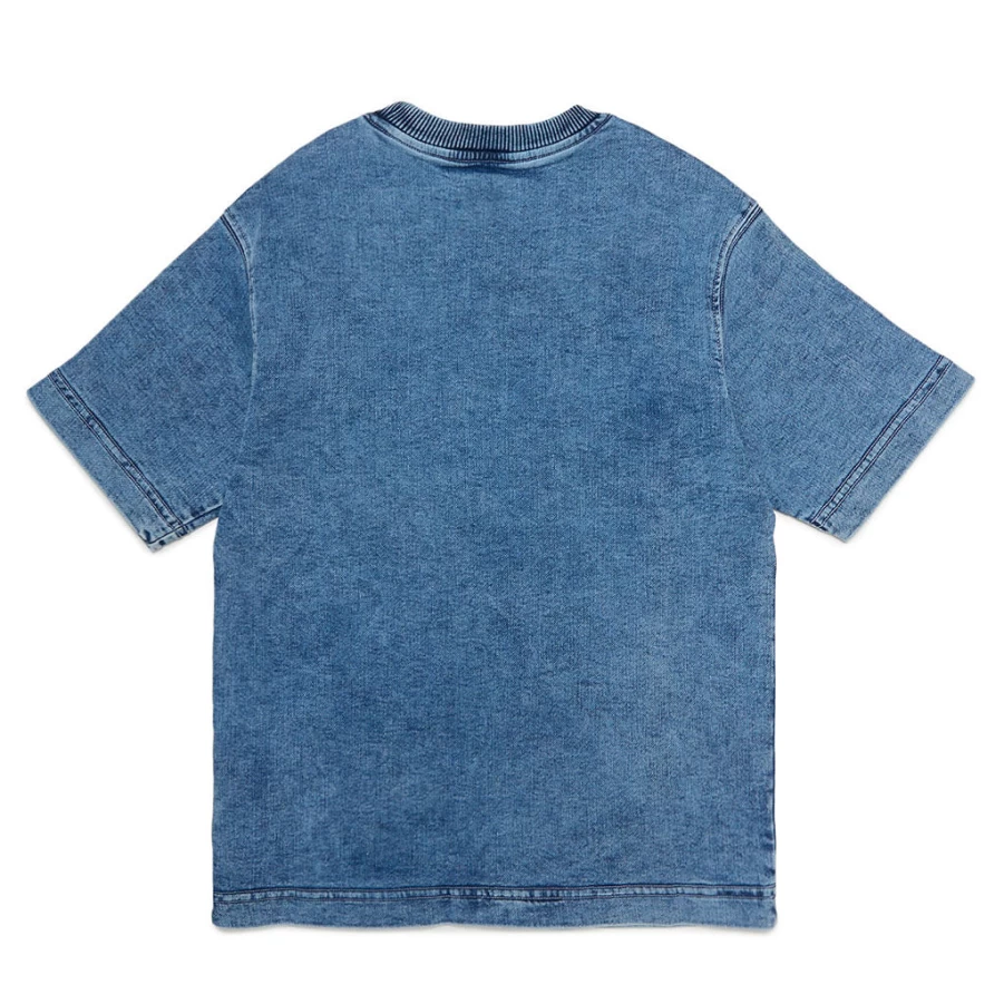 KIDS21 Indigo Stonewashed Cotton T-Shirt for Kids - Soft Washed Effect Tee